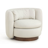 Nura Cream Vegan Mohair Swivel Accent Chair by TOV Furniture at Eve Furniture