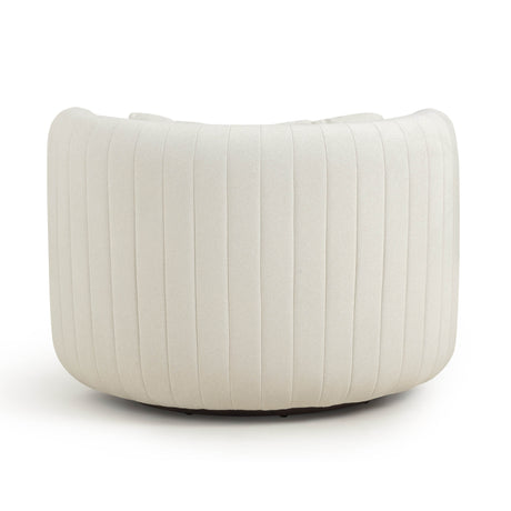 Nura Cream Vegan Mohair Swivel Accent Chair by TOV Furniture at Eve Furniture