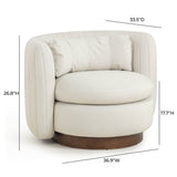 Nura Cream Vegan Mohair Swivel Accent Chair by TOV Furniture at Eve Furniture