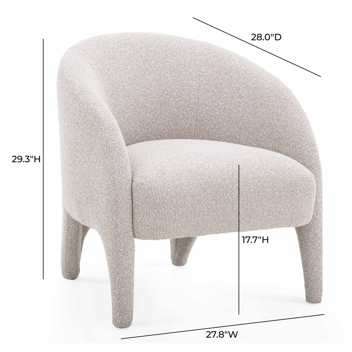 Kris Warm Grey Boucle Accent Chair by TOV Furniture at Eve Furniture