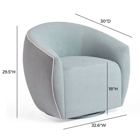 Jordan Contrast Piping Velvet Swivel Chair by TOV Furniture at Eve Furniture