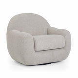 Tiago Warm Grey Boucle Swivel Chair by TOV Furniture at Eve Furniture