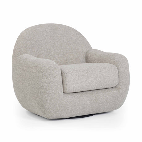 Tiago Warm Grey Boucle Swivel Chair by TOV Furniture at Eve Furniture