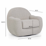 Tiago Warm Grey Boucle Swivel Chair by TOV Furniture at Eve Furniture
