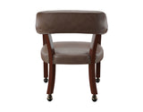 Tournament Brown Arm Chair w/Casters