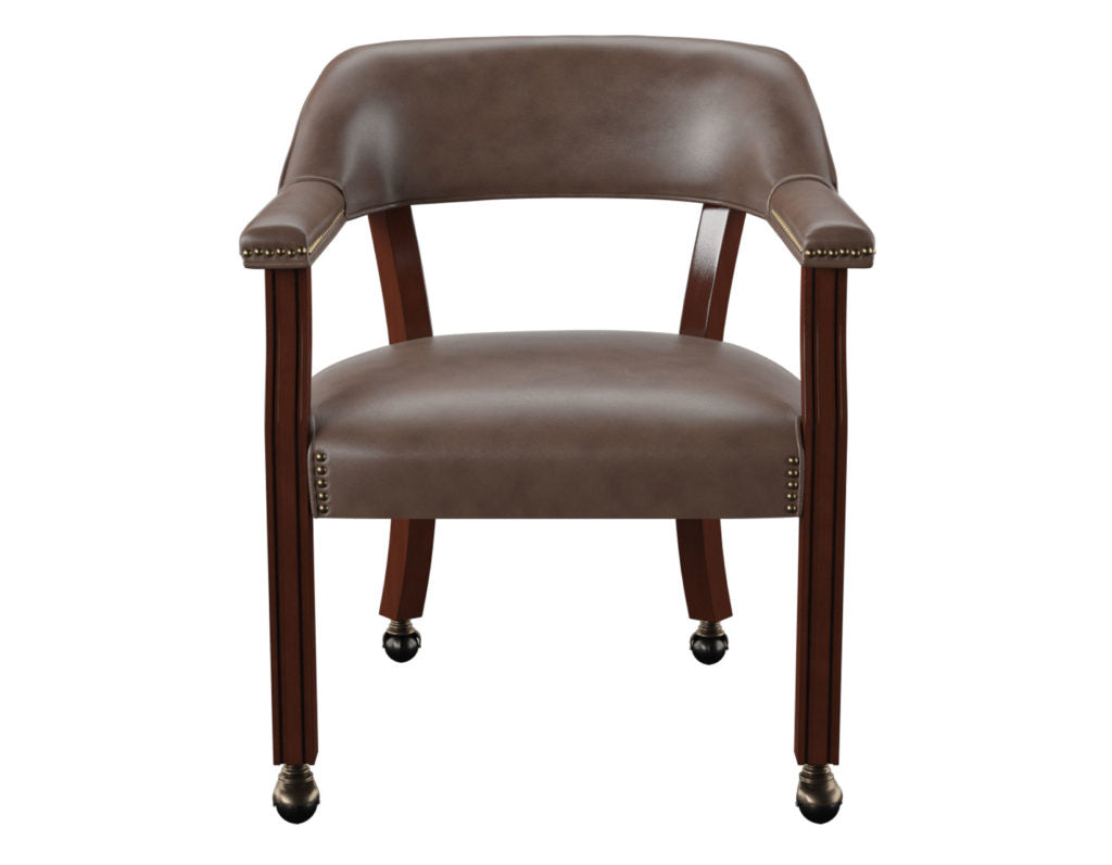 Tournament Brown Arm Chair w/Casters