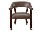 Tournament Brown Arm Chair w/Casters
