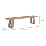 Tanya Grey Bench by Moe's Home at Eve Furniture