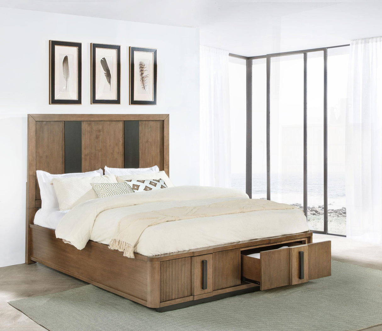 Terrace Ash Brown 2-Drawer California King Storage Bed by Coaster at Eve Furniture