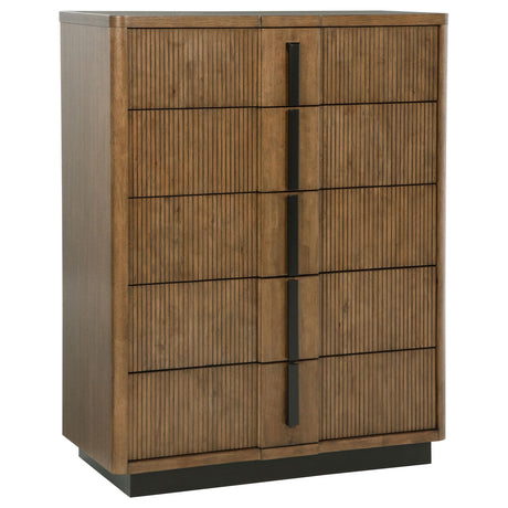 Terrace Ash Brown 5-Drawer Chest by Coaster at Eve Furniture
