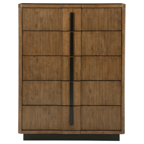 Terrace Ash Brown 5-Drawer Chest by Coaster at Eve Furniture