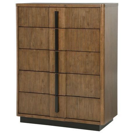 Terrace Ash Brown 5-Drawer Chest by Coaster at Eve Furniture