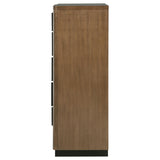 Terrace Ash Brown 5-Drawer Chest by Coaster at Eve Furniture