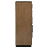 Terrace Ash Brown 5-Drawer Chest by Coaster at Eve Furniture