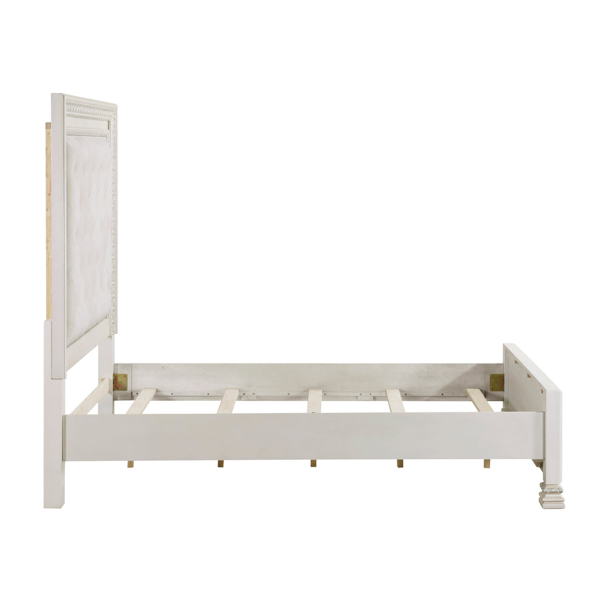 Theodora Pearl White King Panel Bed by Homelegance at Eve Furniture