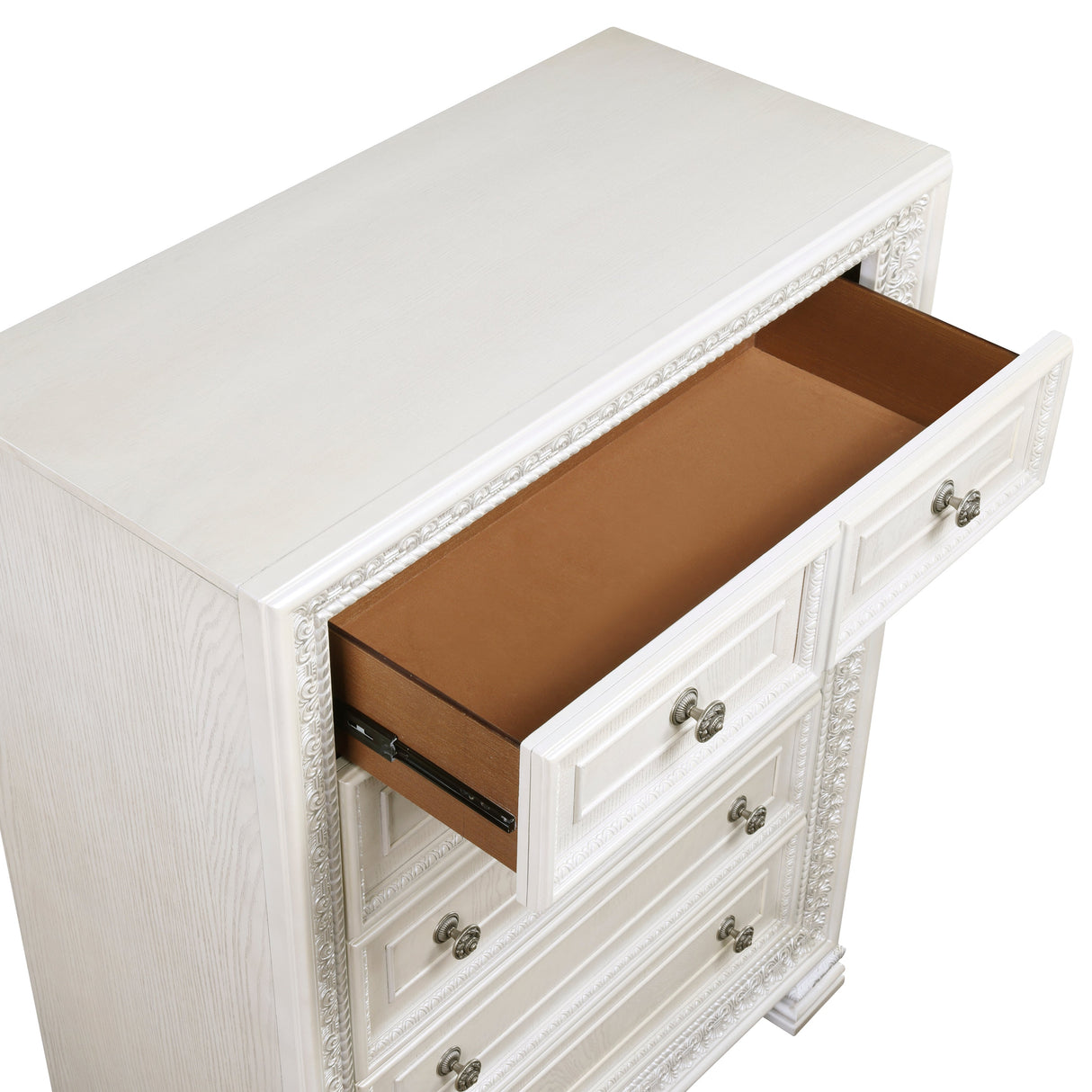 Theodora Pearl White Panel Bedroom Set by Homelegance at Eve Furniture