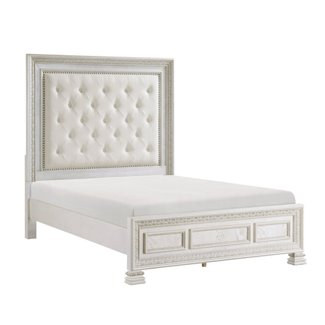 Theodora Pearl White Panel Bedroom Set by Homelegance at Eve Furniture