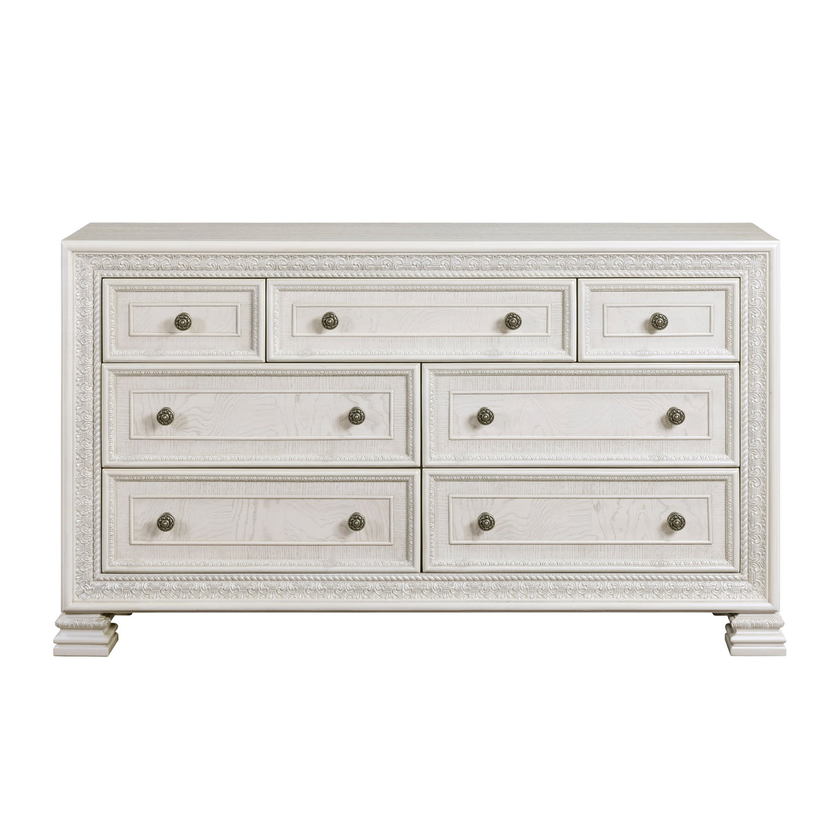 Theodora Pearl White Panel Bedroom Set by Homelegance at Eve Furniture