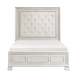Theodora Pearl White Queen Panel Bed by Homelegance at Eve Furniture