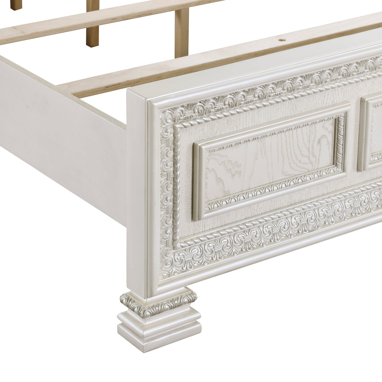 Theodora Pearl White Queen Panel Bed by Homelegance at Eve Furniture