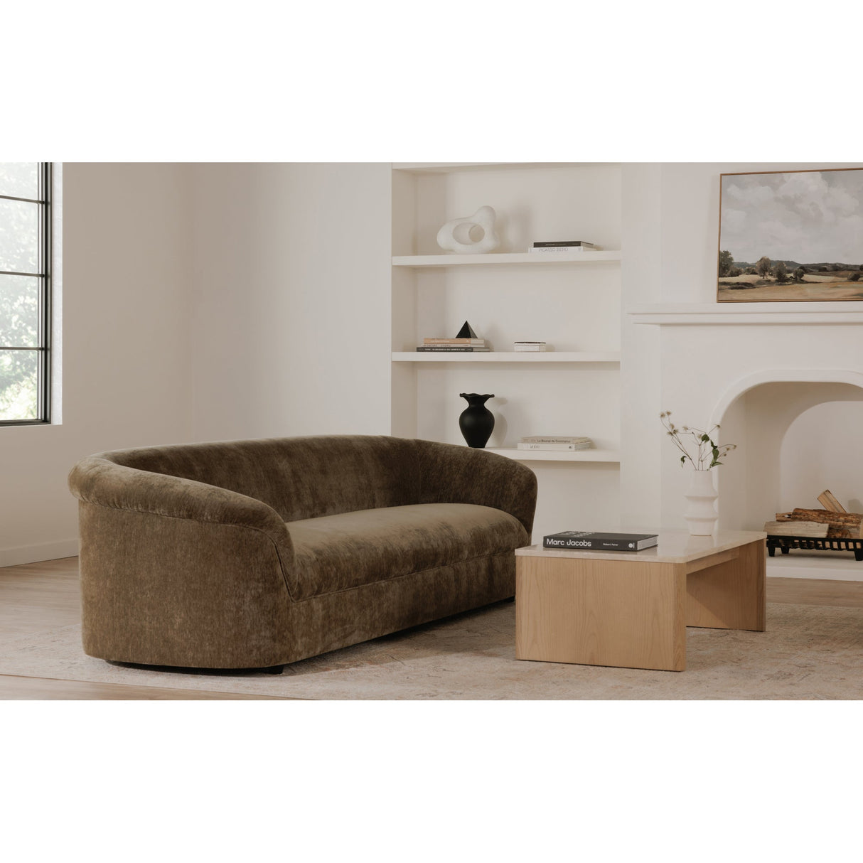 Thora Dark Green Sofa by Moe's Home at Eve Furniture