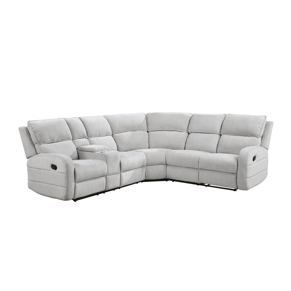 Thorne Gray 3-Piece Reclining Sectional with Left Console by Homelegance at Eve Furniture