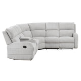 Thorne Gray 3-Piece Reclining Sectional with Left Console by Homelegance at Eve Furniture