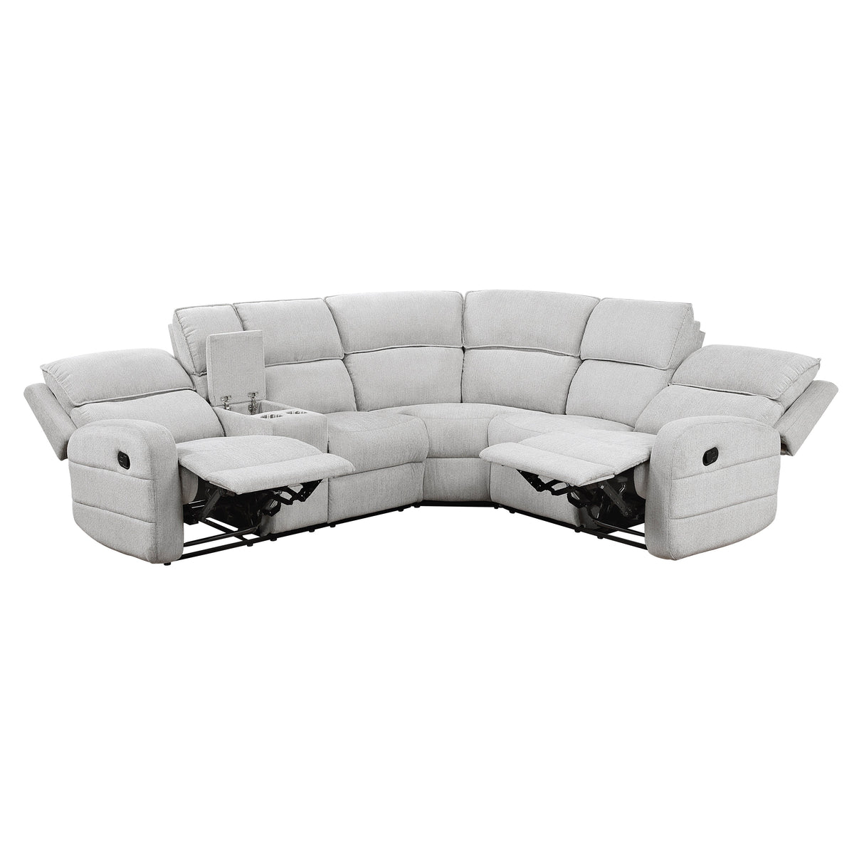 Thorne Gray 3-Piece Reclining Sectional with Left Console by Homelegance at Eve Furniture