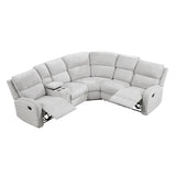 Thorne Gray 3-Piece Reclining Sectional with Left Console by Homelegance at Eve Furniture
