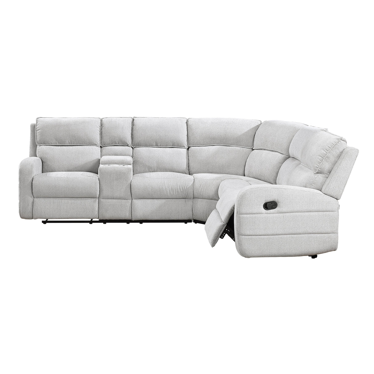 Thorne Gray 3-Piece Reclining Sectional with Left Console by Homelegance at Eve Furniture