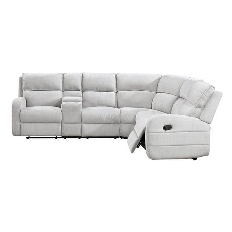 Thorne Gray 3-Piece Reclining Sectional with Left Console by Homelegance at Eve Furniture