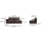 Thurlow Espresso Brown Leather Left Arm Facing Sofa by Moe's Home at Eve Furniture