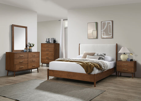 Thusis Walnut/Beige King Bed by Furniture of America at Eve Furniture