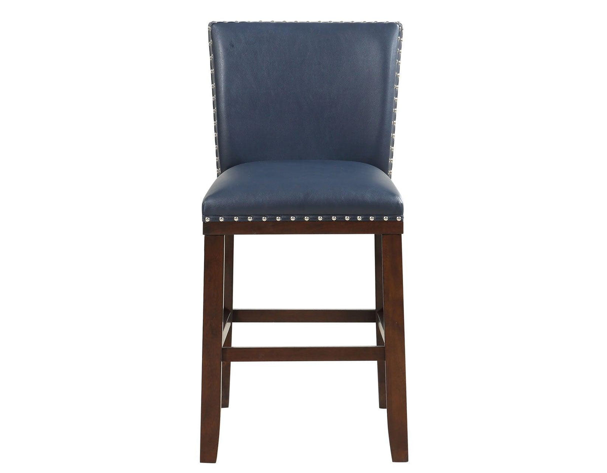 Tiffany 24″ Counter Stool, Navy Leatherette, Set of 2 by Steve Silver at Eve Furniture