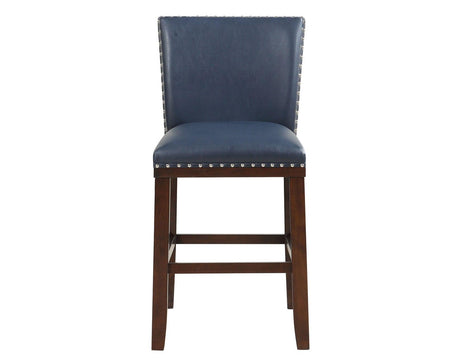 Tiffany 24″ Counter Stool, Navy Leatherette, Set of 2 by Steve Silver at Eve Furniture
