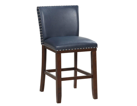 Tiffany 24″ Counter Stool, Navy Leatherette, Set of 2 by Steve Silver at Eve Furniture