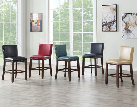 Tiffany 24″ Counter Stool, Navy Leatherette, Set of 2 by Steve Silver at Eve Furniture