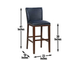 Tiffany 30″ Bar Stool, Navy, Set of 2 by Steve Silver at Eve Furniture