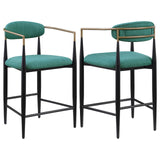 Tina Green Metal Counter Height Upholstered Bar Stool, Set of 2 by Coaster at Eve Furniture