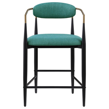 Tina Green Metal Counter Height Upholstered Bar Stool, Set of 2 by Coaster at Eve Furniture
