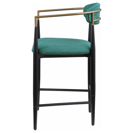 Tina Green Metal Counter Height Upholstered Bar Stool, Set of 2 by Coaster at Eve Furniture