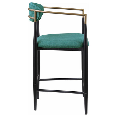 Tina Green Metal Counter Height Upholstered Bar Stool, Set of 2 by Coaster at Eve Furniture