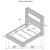 Tisdall 67-inch Upholstered Cal King Fireplace Bed Grey by Coaster at Eve Furniture