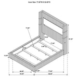 Tisdall Gray 67-inch Upholstered Eastern King Fireplace Bed by Coaster at Eve Furniture
