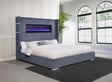 Tisdall Gray 67-inch Upholstered Eastern King Fireplace Bed by Coaster at Eve Furniture