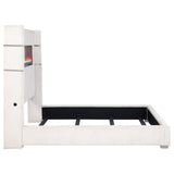 Tisdall Cream 67-inch Upholstered Queen Fireplace Bed by Coaster at Eve Furniture