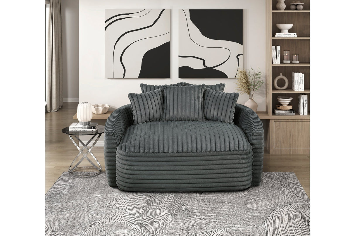 Tomball Dark Gray Oversized Chaise Lounge by Homelegance at Eve Furniture