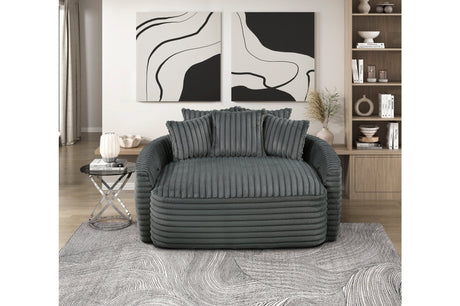 Tomball Dark Gray Oversized Chaise Lounge by Homelegance at Eve Furniture