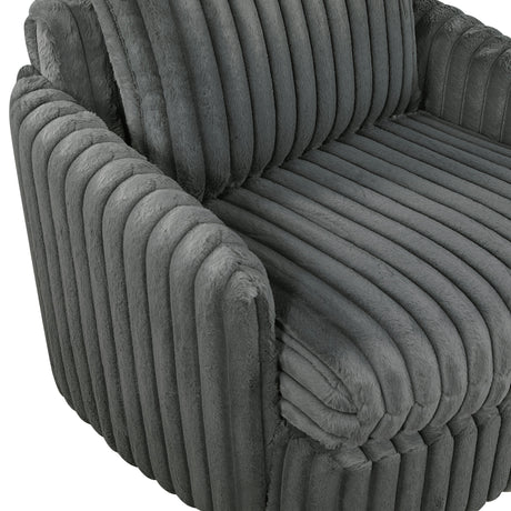 Tomball Dark Gray Swivel Chair by Homelegance at Eve Furniture