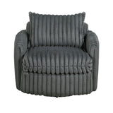 Tomball Dark Gray Swivel Chair by Homelegance at Eve Furniture